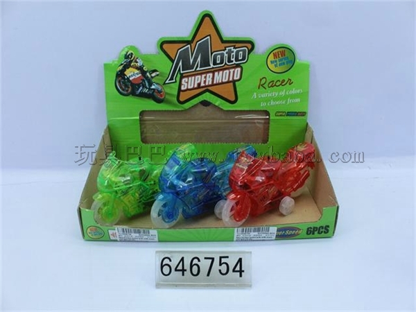 6pcs inertial motorcycle with light and music / 3 colors