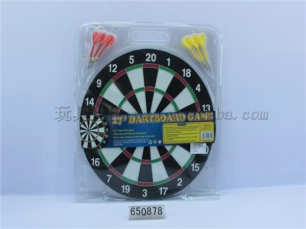 17 inch wooden dartboard with 6 dart