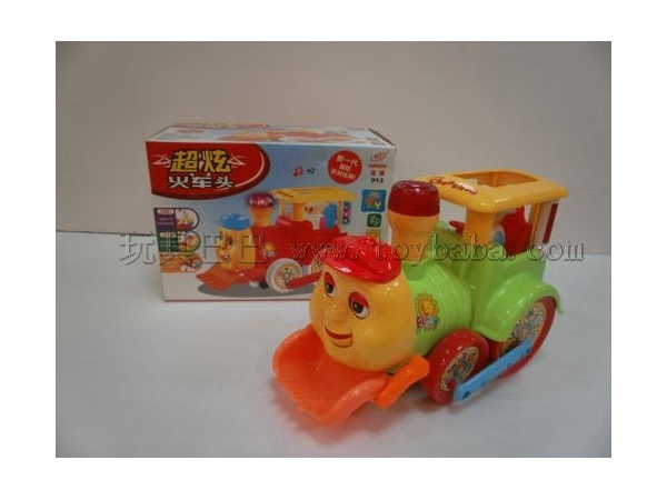 First electric train with light music card / red . Green / Chinese Package