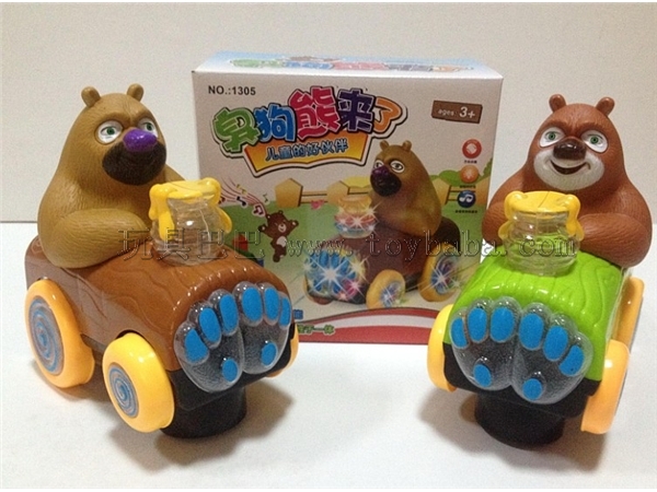 Electric car bear wood strip light music (Chinese packaging)