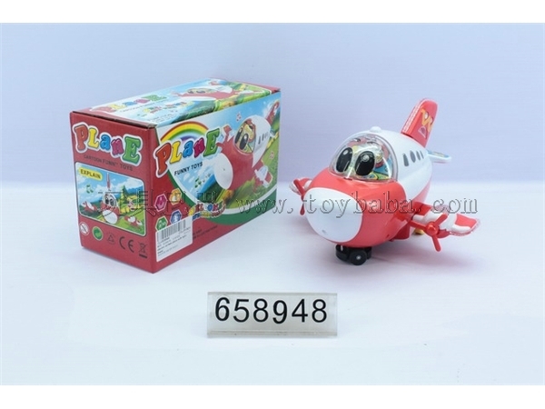 Electric cartoon plane with light and music
