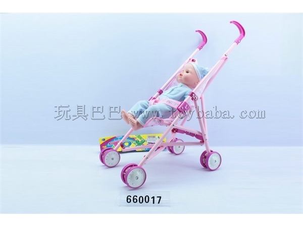 Strollers with live male doll with hollow eye IC ( iron )
