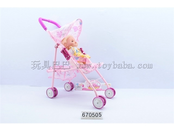 14 inch iron stroller with live eyes hollow girl (IC)