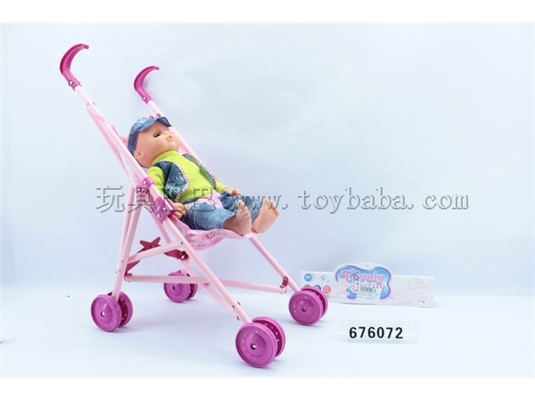 16-inch doll with IC living eye boy with iron trolley