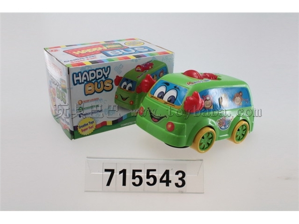 Electric universal cartoon bus / 2-color mixed package