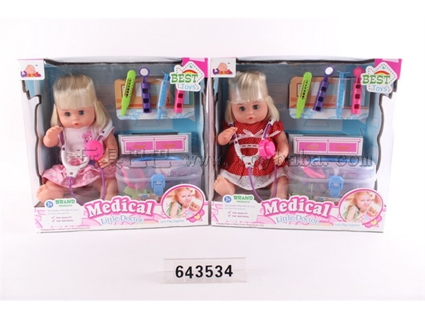 Medical doll with defecation music function