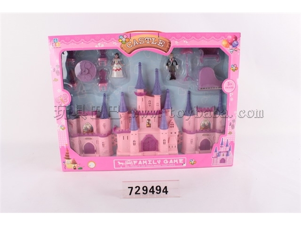 Castle with dolls and furniture