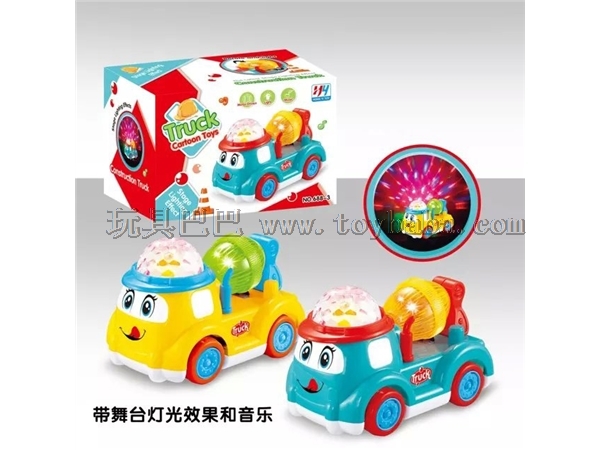 Electric cartoon truck (with light music) / 2 color orange