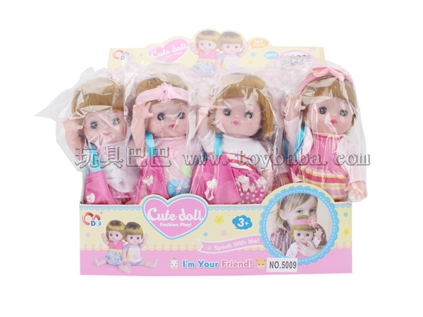 13 inch standing music doll with backpack (8pcs)