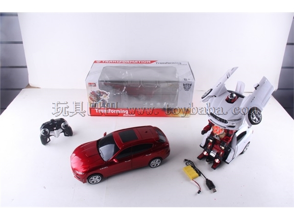 1: 14. Authorize Maserati deformation robot + 2.4G small remote control (chest light with soft bullet launch continuous 