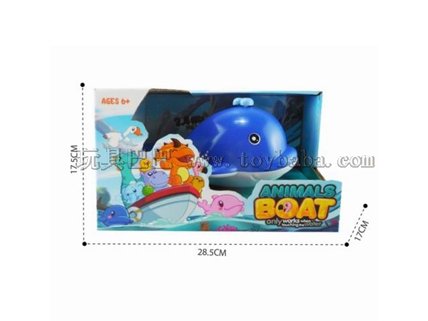 2.4G four-way whale animal boat (excluding battery)