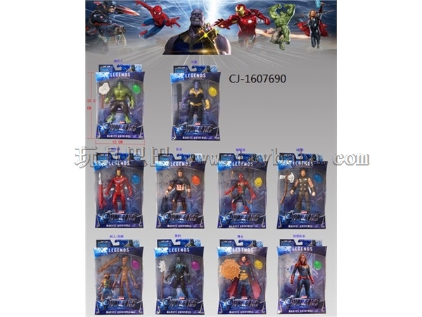 Hot selling product 6.5-inch Avenger alliance doll with light / 10 mixed Avenger models