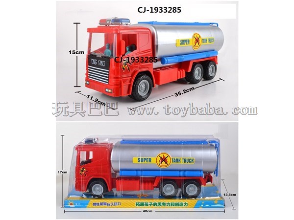 Popular inertia oil tank truck engineering vehicle transport vehicle children’s educational simulation model toy wholesa