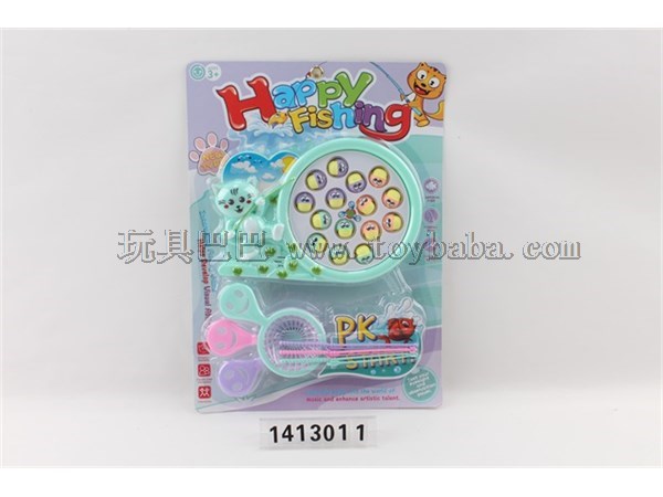 Happy fishing competition children’s educational electric fishing plate leisure toy 2-color mixed suit cj-1413011