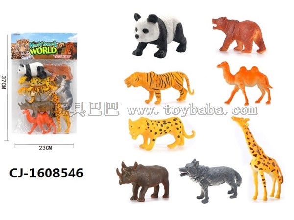 Simulated animal model ornaments wild forest animals children’s gift toys giraffe panda tiger wholesale