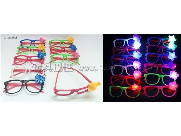 Cute cartoon luminous glasses party birthday party children’s props creative flash eye frame play flash cartoon crystal 