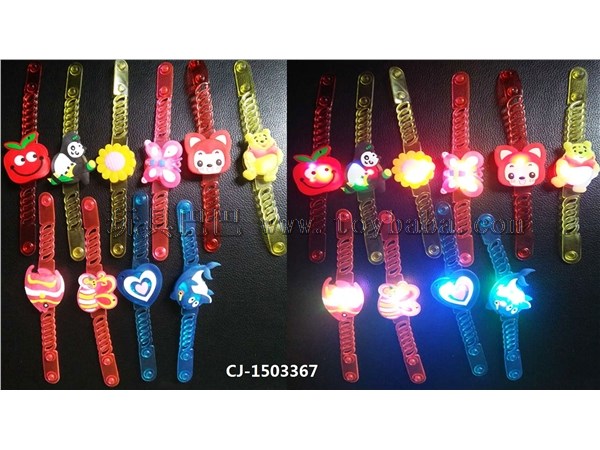 Hot selling new children’s toy flash watch luminous wrist with novel night market stall supply wholesale flash soft rubb