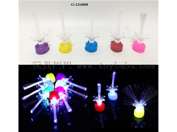 Flash optical fiber with leaves rose lamp rose optical fiber flower colorful children’s toy direct sales concert stall s