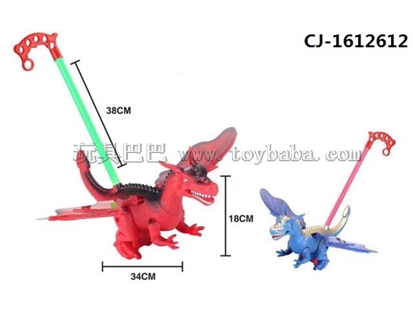 Hot selling hand push dinosaur baby walking toys educational toys bell children’s toys mixed batch hand push Dinosaurs /