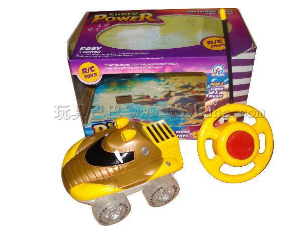 Two-way remote control wheel light music Cobra cartoon car