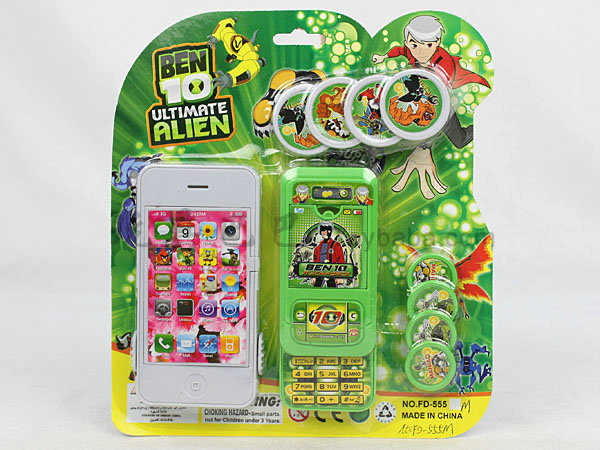 The BEN10 pattern Apple phone with the phone transmitter