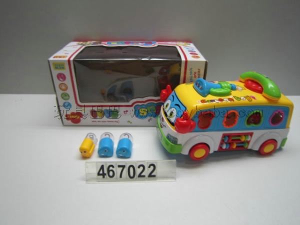 Electric universal puzzle bus with light and sound (five colored lights)