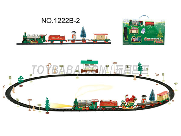 Christmas electric rail train with a shelter (49 PCS, with the lights)
