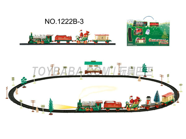 Christmas electric rail train with a shelter (49 PCS, with the lights)