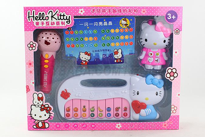 Hello Kitty three in one package in Chinese (microphone, telephone, piano with music)