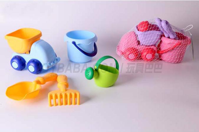 Beach soft rubber bucket assembly 5-piece set