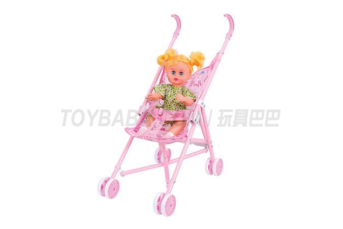 Baby stroller + 14 dolls (iron)
