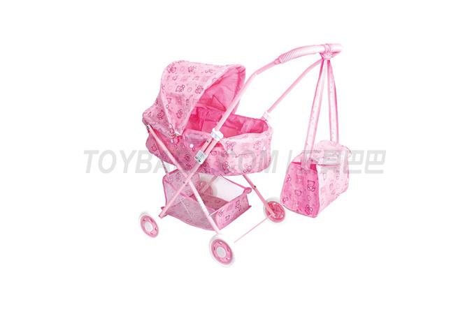 Baby sun shading trolley + storage basket + handbag (iron) EVA wheel