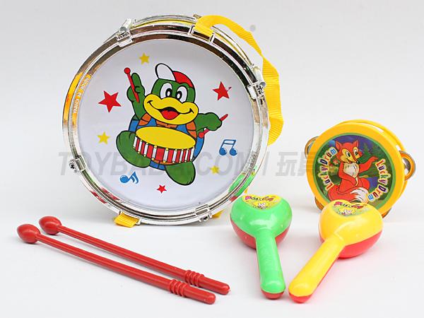 7.5-inch dance drum + 2 drum hammer + 2 small sand hammer + small bell