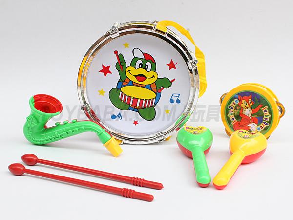 7.5-inch dance drum + 2 drum hammer + 2 small sand hammer + small bell + Saxophone