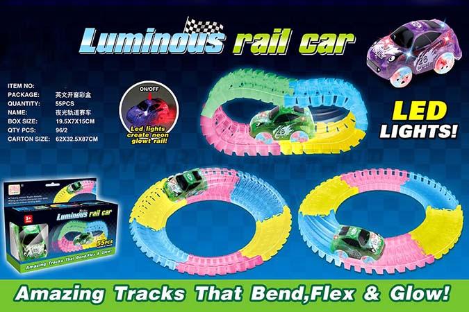 55pcs noctilucent acrobatic racing soft track