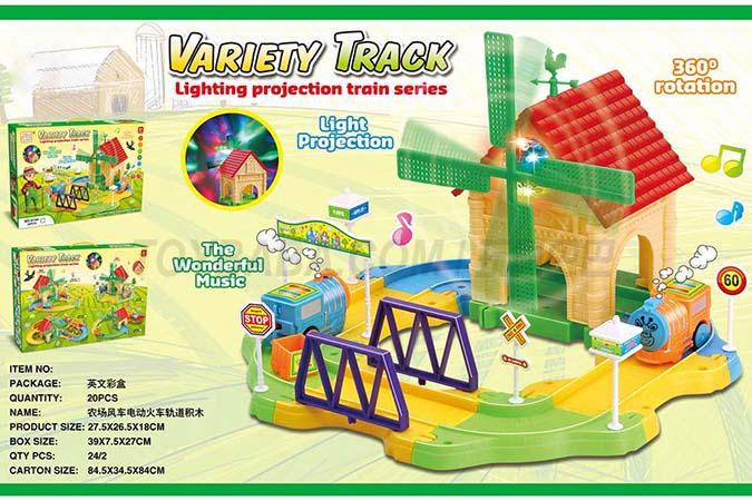 20pcs farm windmill 360 degree two-way rotating Rooster wind vane light music intelligence electric train track building