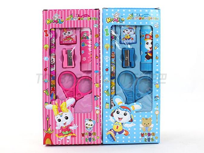 Korean Stationery Set lovely rabbit solid glue scissors and other combinations