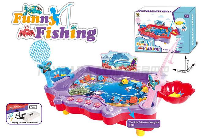 Electric fishing toys mixed red and purple