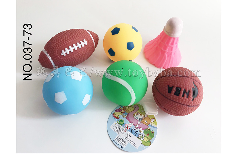 6 enamel sports balls