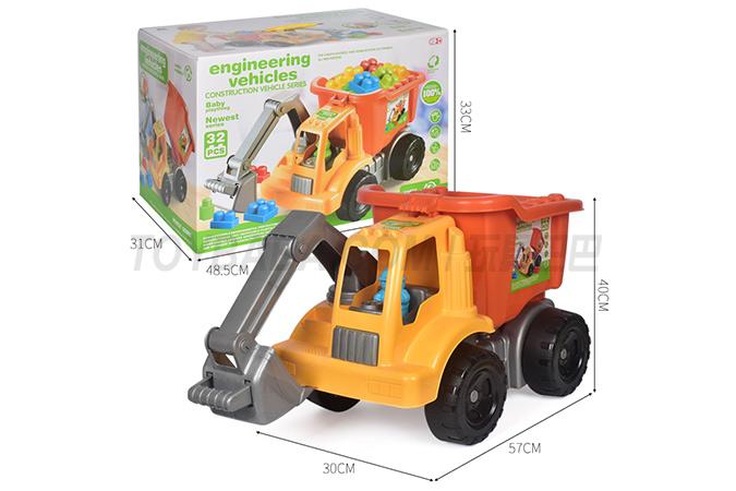 32pcs puzzle block truck body elevator set