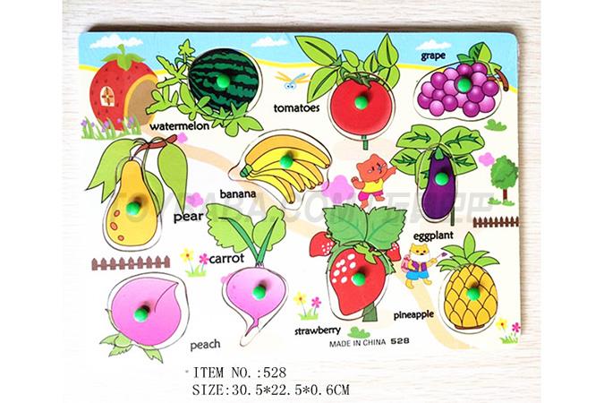 Jigsaw Puzzle Children’s intelligence toy puzzle jigsaw puzzle fruit English word hand grasp jigsaw puzzle