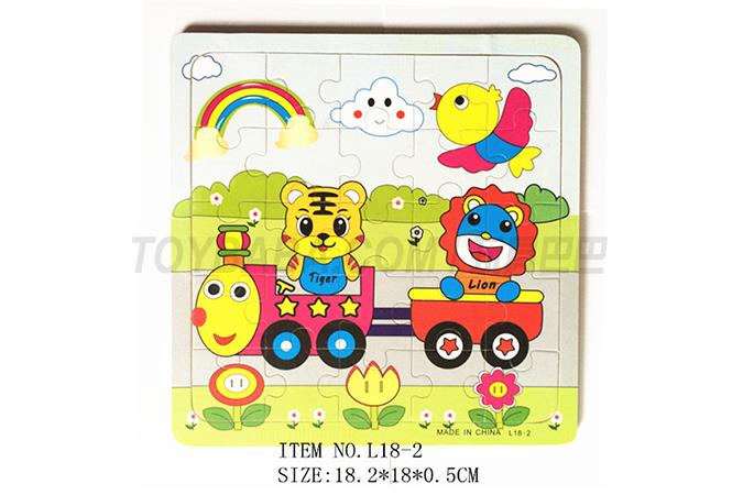 Jigsaw Puzzle Children’s intelligence toy puzzle jigsaw puzzle little tiger driving Wooden Jigsaw Puzzle