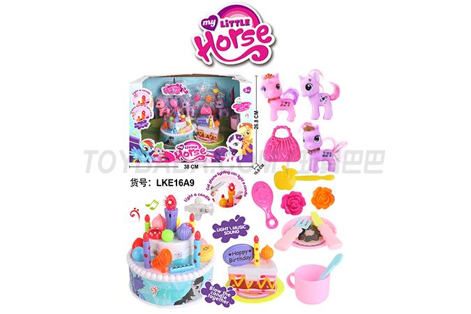 Children’s family fun puzzle game birthday gift simulation fun music light birthday cake