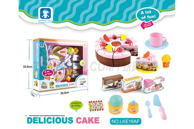 Children’s family fun puzzle game birthday gift simulation fun DIY cake set
