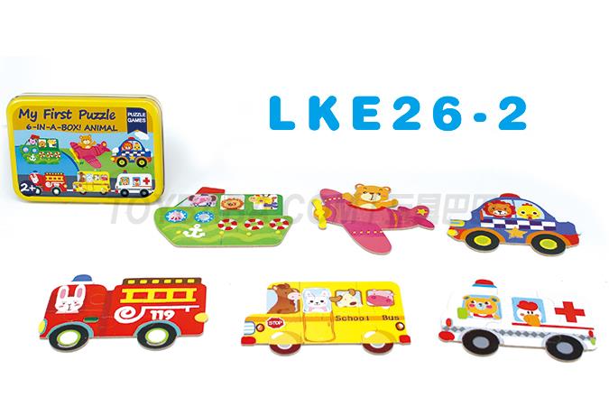 Jigsaw Puzzle Children’s intelligence toy puzzle puzzle assembly toy transportation automobile six in one jigsaw puzzle