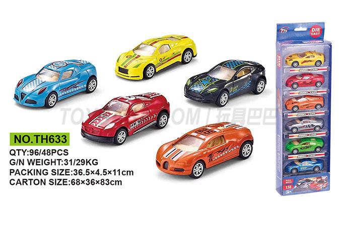 6 pieces of 1:55 alloy recoil car and children’s alloy toy car series