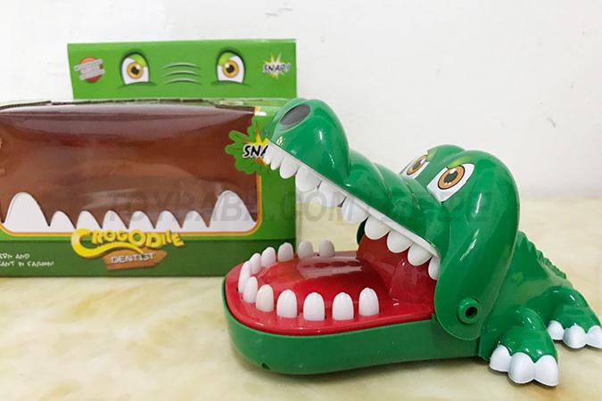 English bite crocodile tooth pulling trick toy