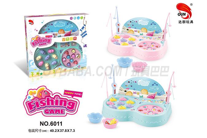 Electric toys parent-child fishing toys desktop game Pisces plate (2-color mixed package)