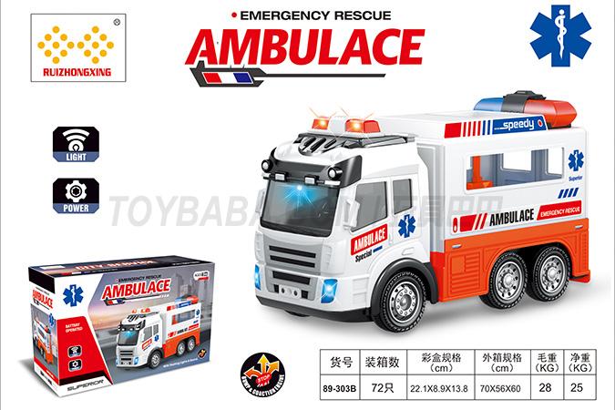 Children’s toy car series electric universal ambulance with light and music