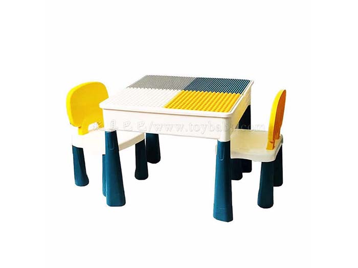 Large building block table building block toys 1 table, 1 chair, 2 storage barrels, 4 high